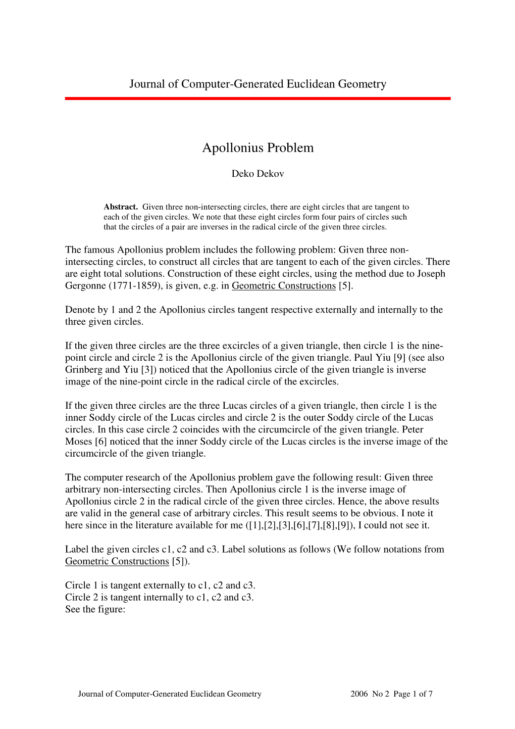 Apollonius Problem