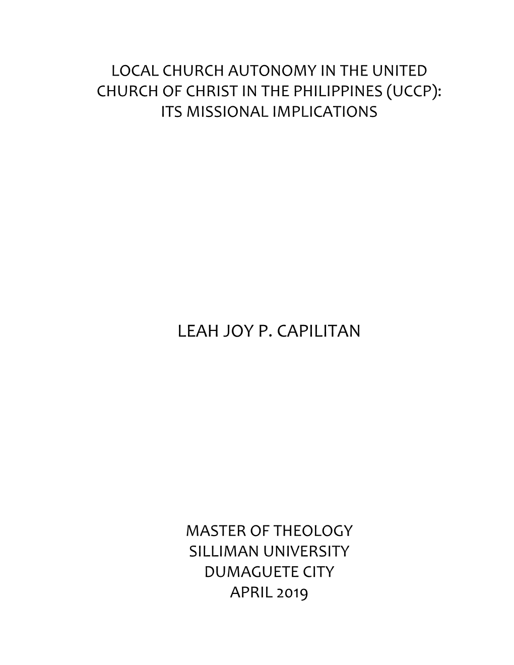 Leah Joy P. Capilitan