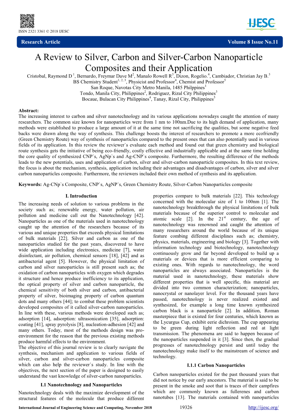 A Review to Silver, Carbon and Silver-Carbon Nanoparticle