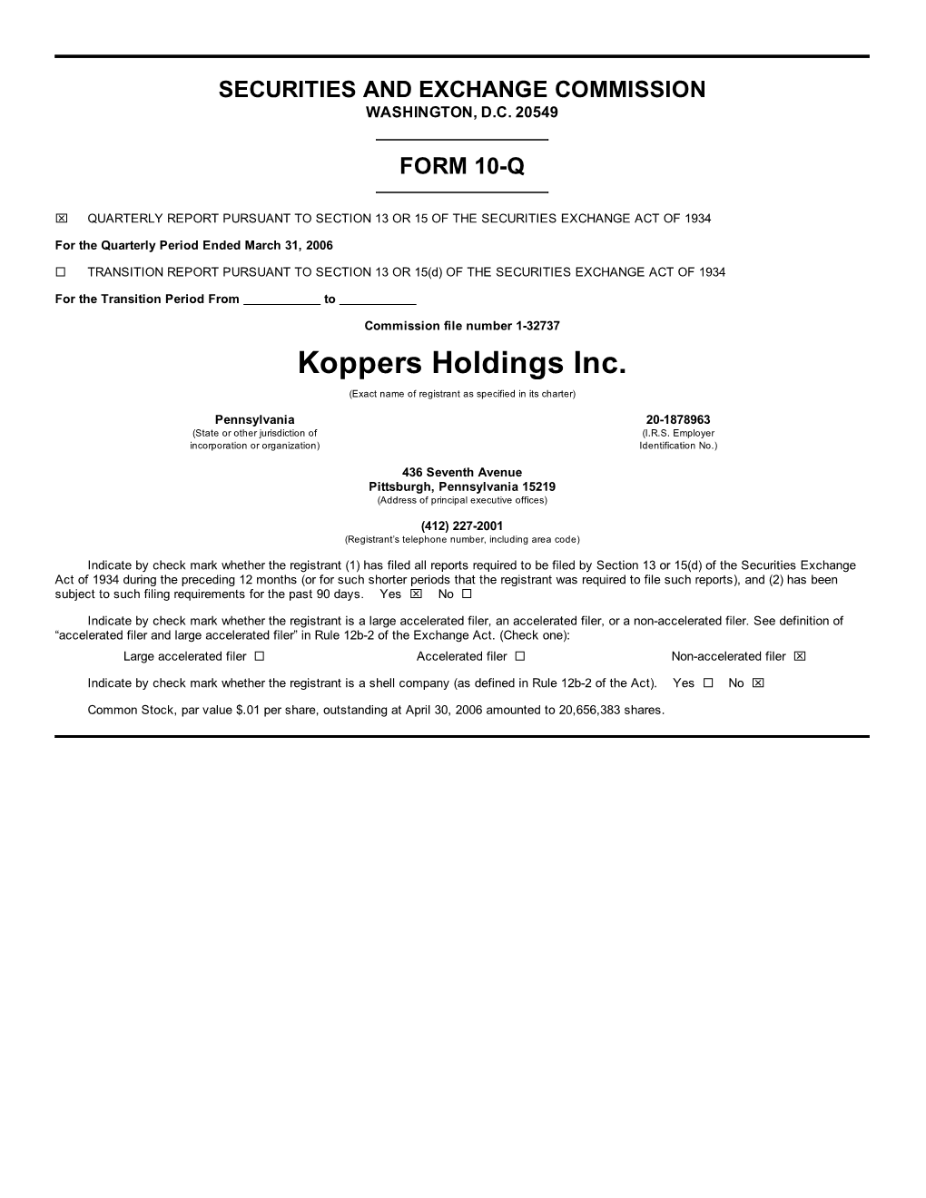 Koppers Holdings Inc