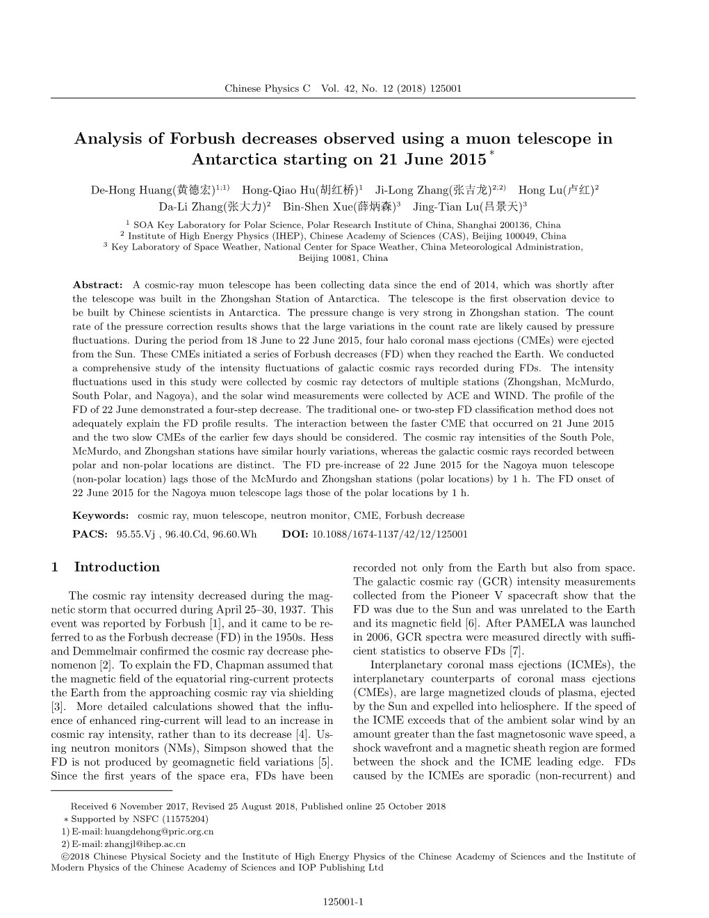 Analysis of Forbush Decreases Observed Using a Muon Telescope in Antarctica Starting on 21 June 2015 *