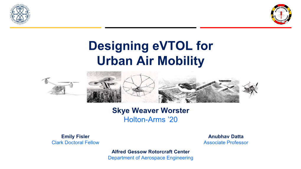 Designing Evtol for Urban Air Mobility