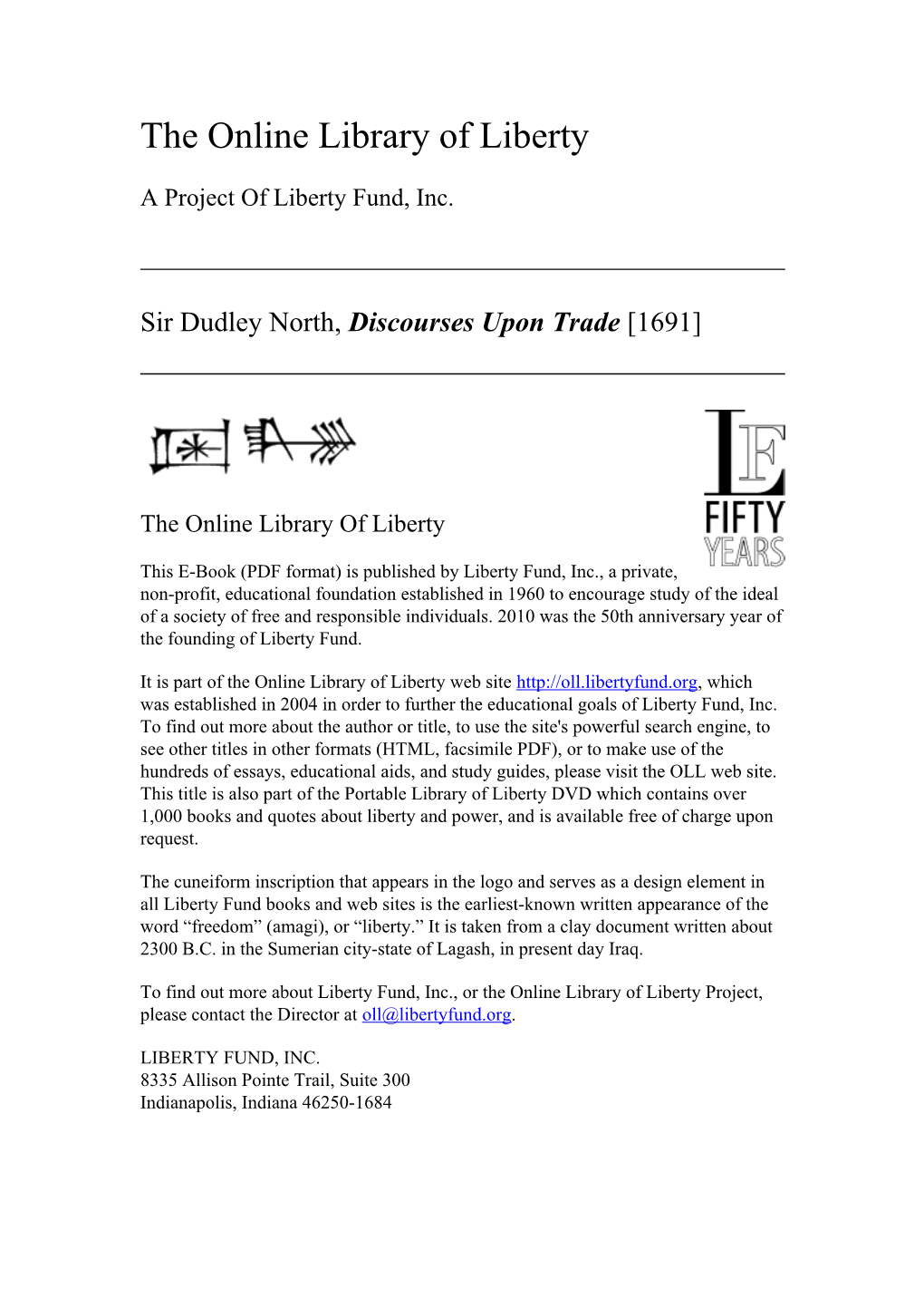 Online Library of Liberty: Discourses Upon Trade