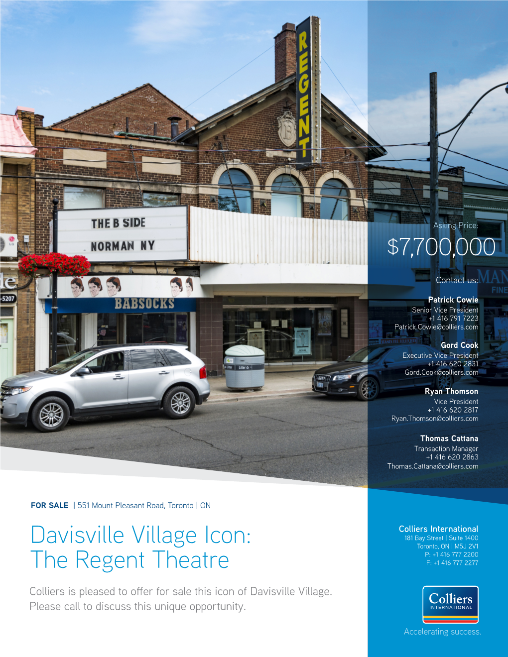 Davisville Village Icon: the Regent Theatre $7,700,000