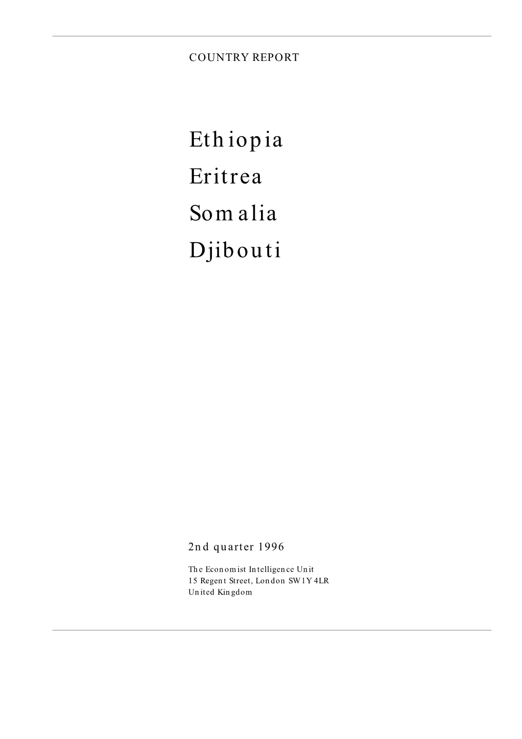 Ethiopia Eritrea Somalia Djibouti