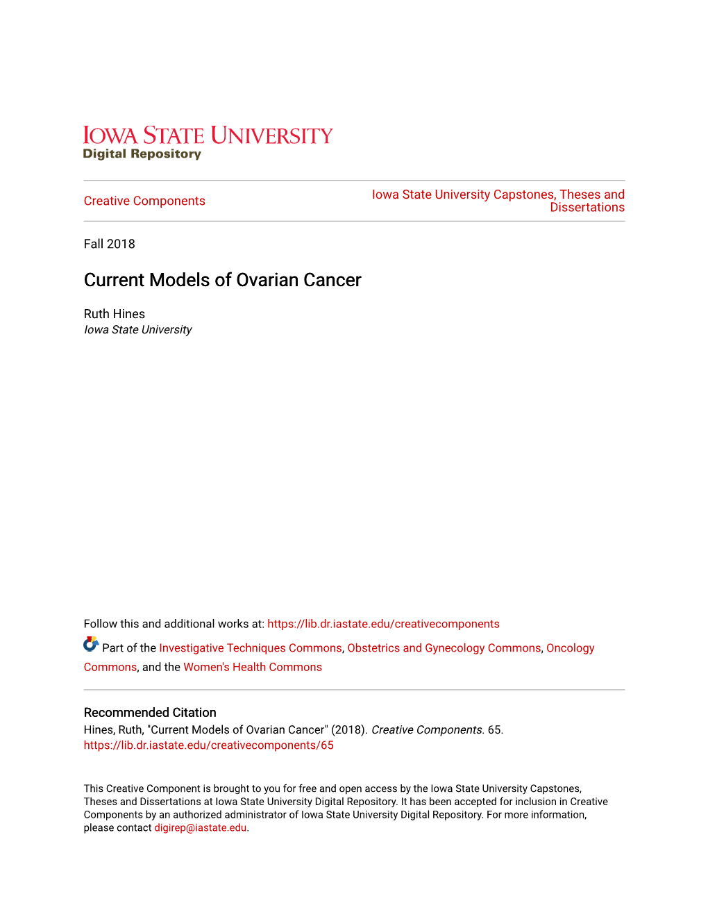 Current Models of Ovarian Cancer