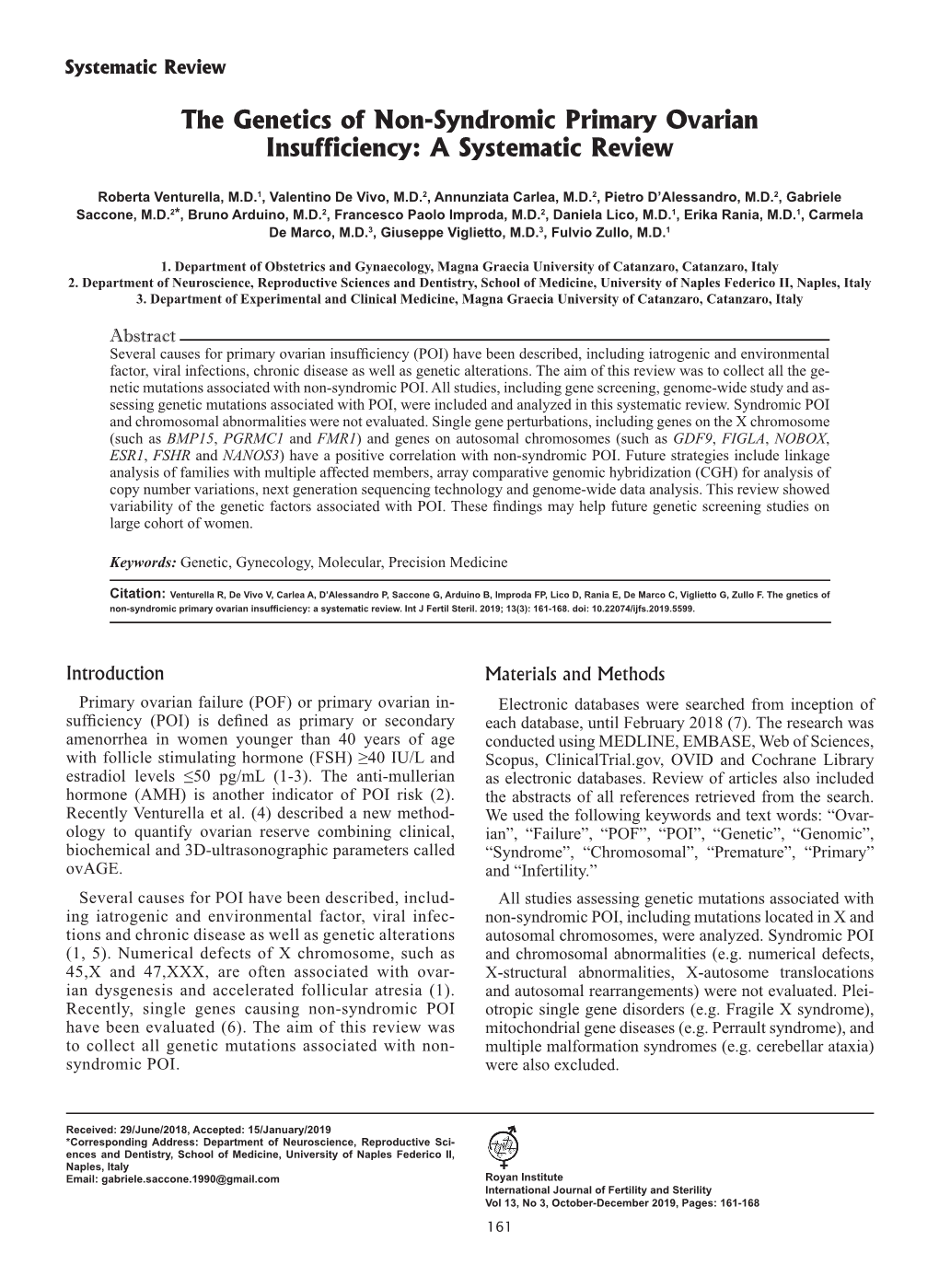 The Genetics of Non-Syndromic Primary Ovarian Insufficiency: a Systematic Review