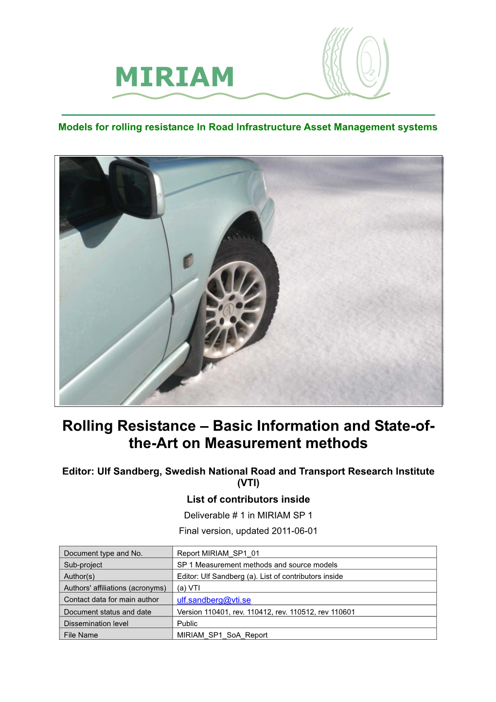 Rolling Resistance in Road Infrastructure Asset Management Systems