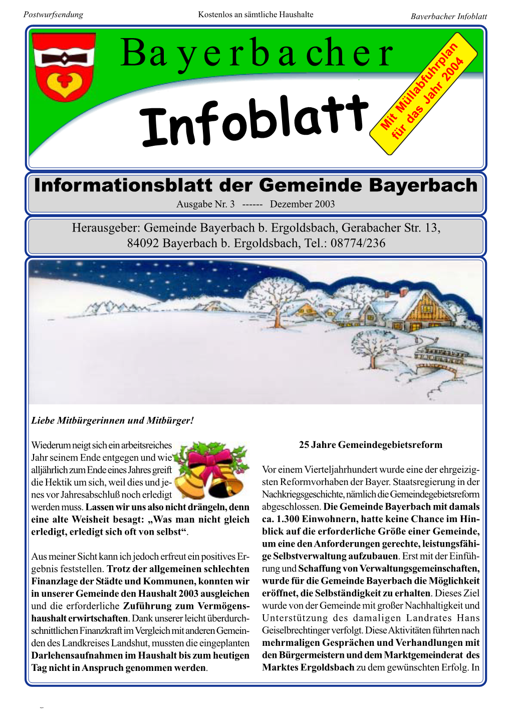 Dezember 2003 Herausgeber: Gemeinde Bayerbach B