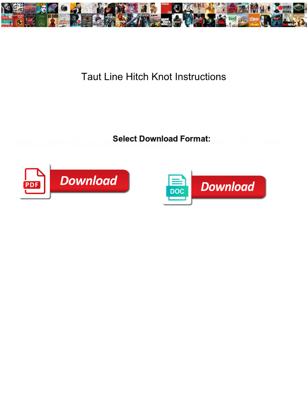 Taut Line Hitch Knot Instructions