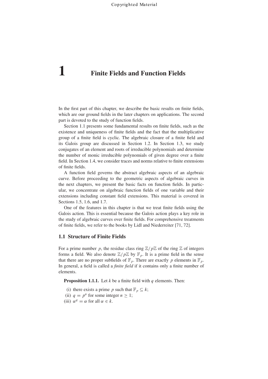 Finite Fields and Function Fields