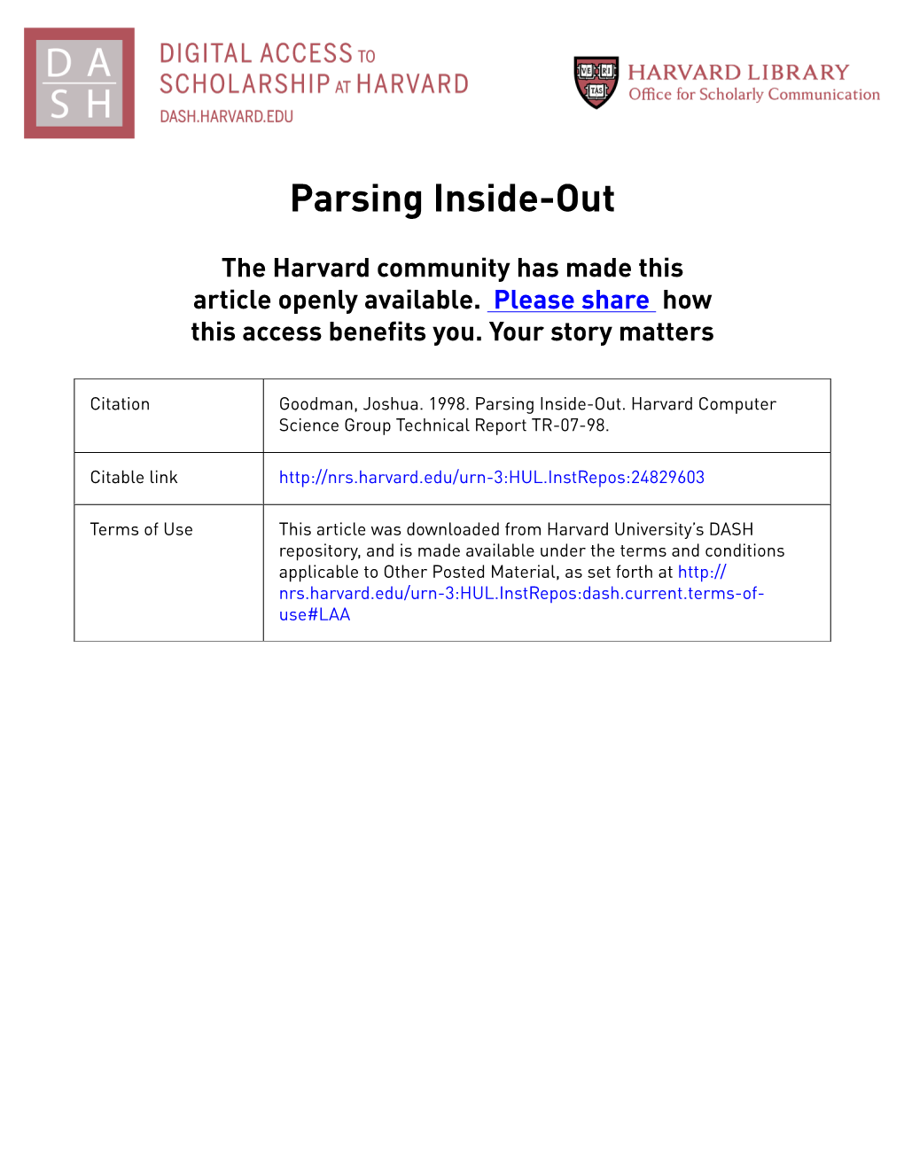 Parsing Inside-Out