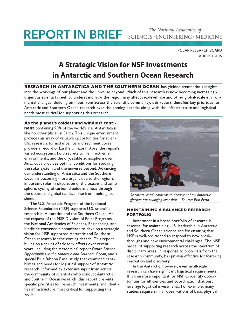 A Strategic Vision for NSF Investments in Antarctic and Southern Ocean Research