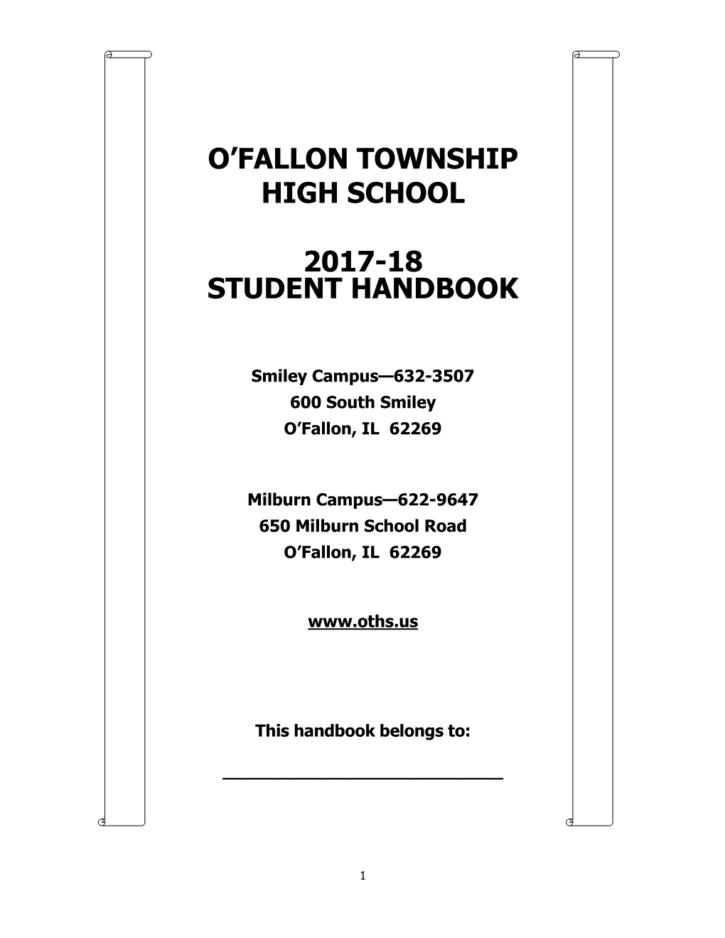 O'fallon Township High School 2017-18 Student Handbook