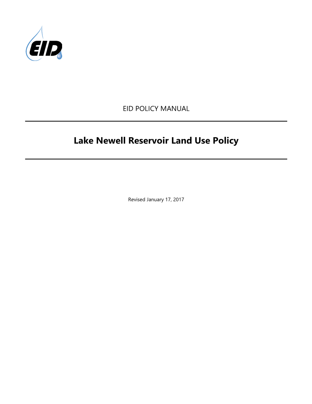 Lake Newell Reservoir Land Use Policy