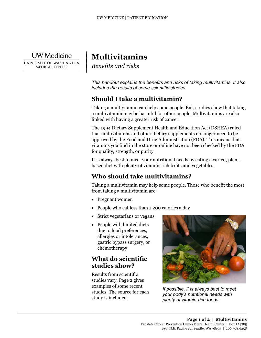 Multivitamins | Benefits and Risks |