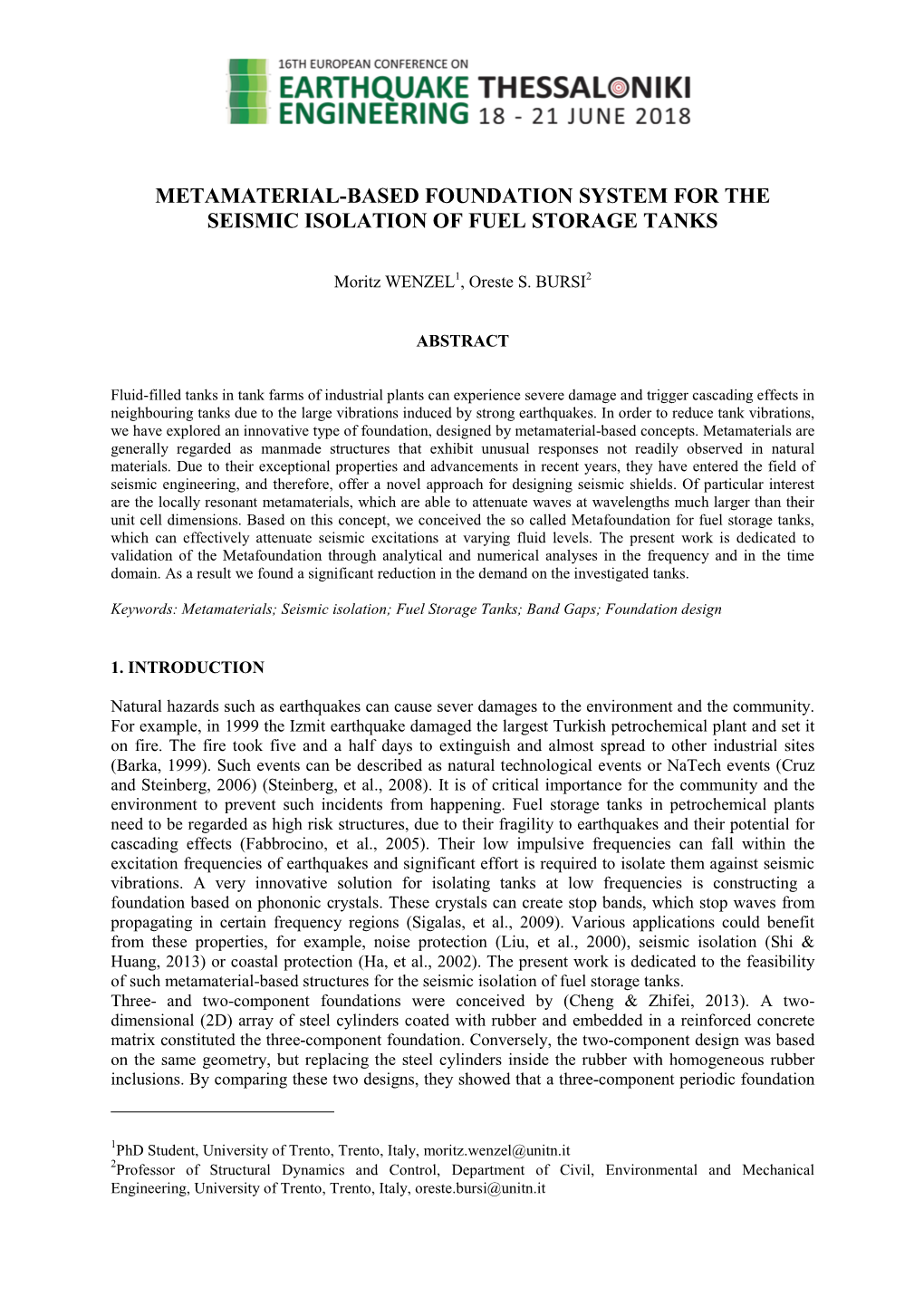 Metamaterial-Based Foundation System for the Seismic Isolation of Fuel Storage Tanks