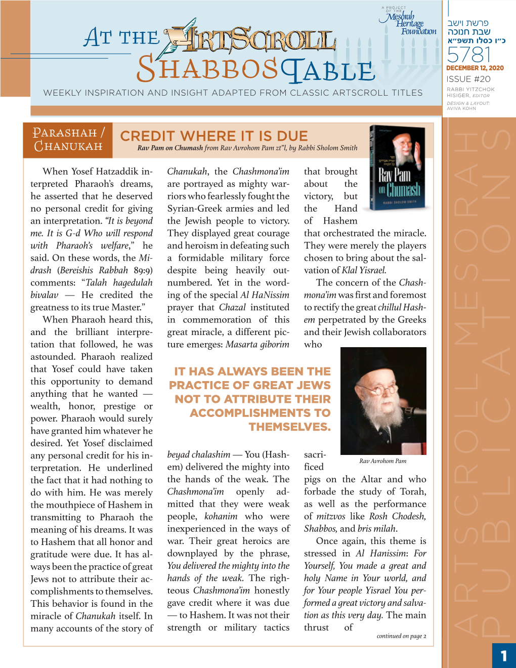 Artscroll-Shabbos-Newsletter Vayeishev-Pages-1