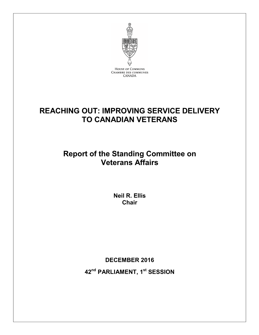 Improving Service Delivery to Canadian Veterans