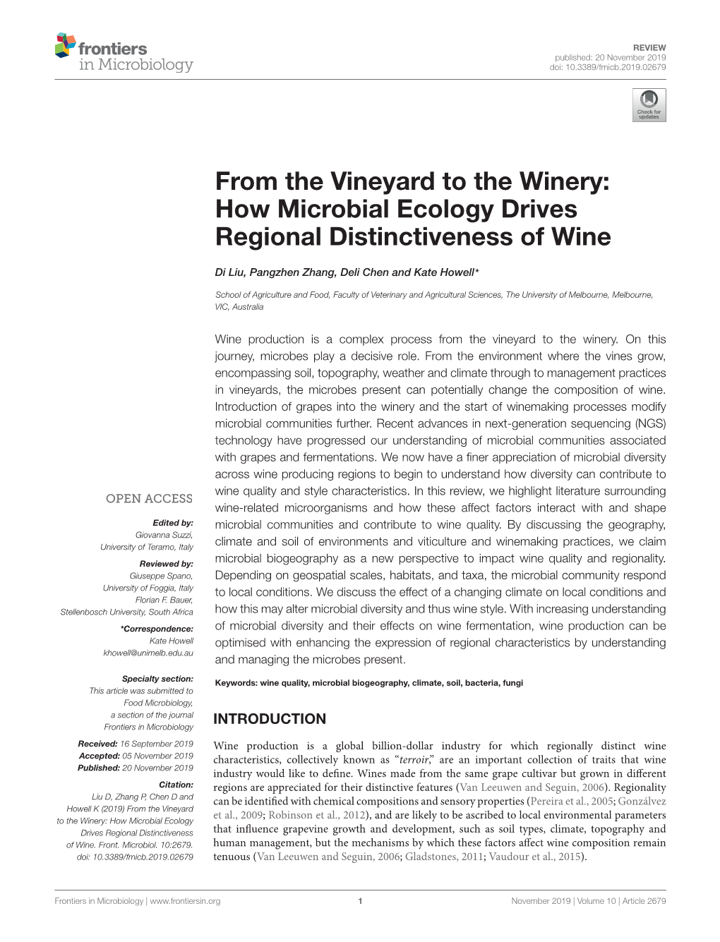 How Microbial Ecology Drives Regional Distinctiveness of Wine