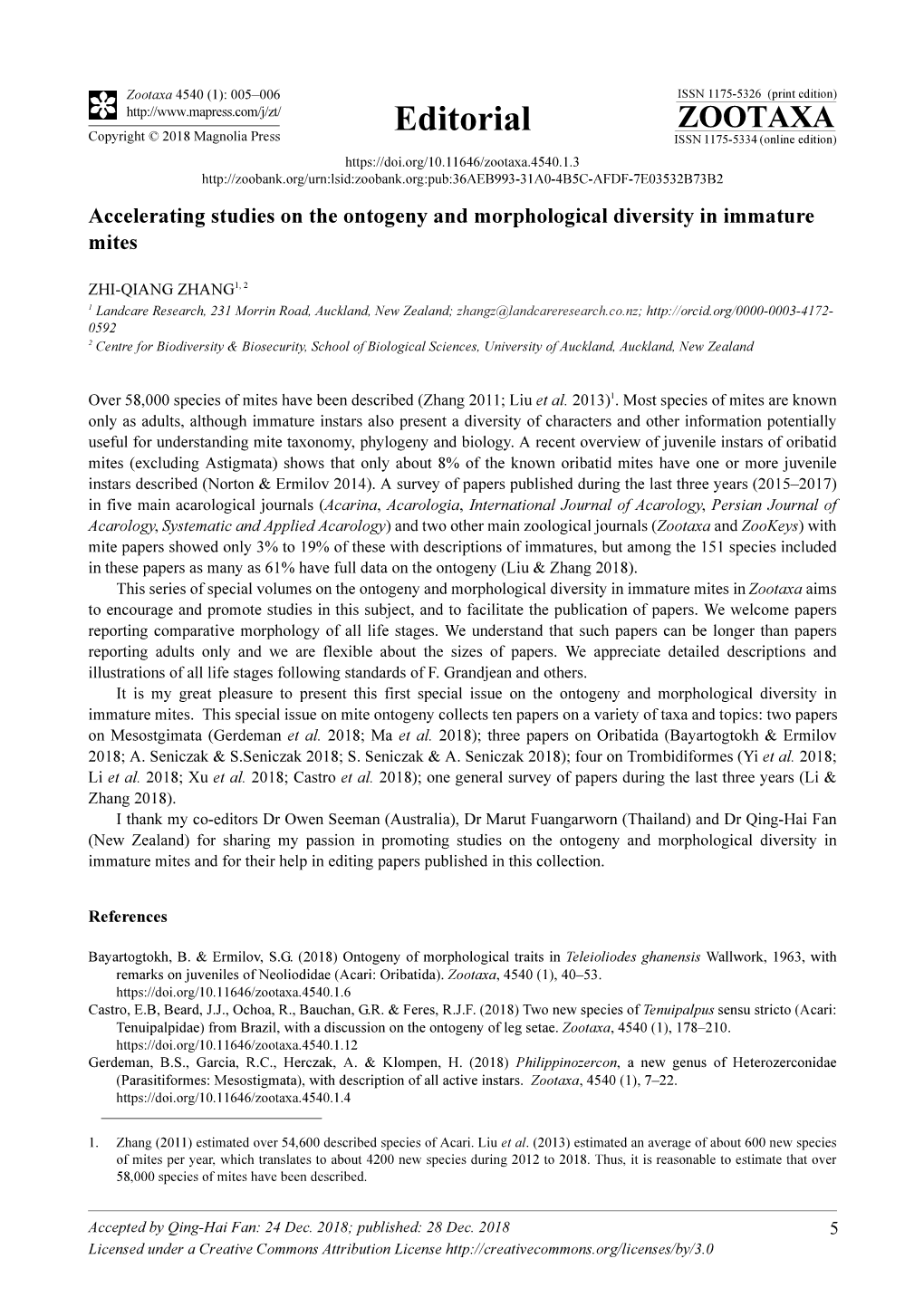 Accelerating Studies on the Ontogeny and Morphological Diversity in Immature Mites