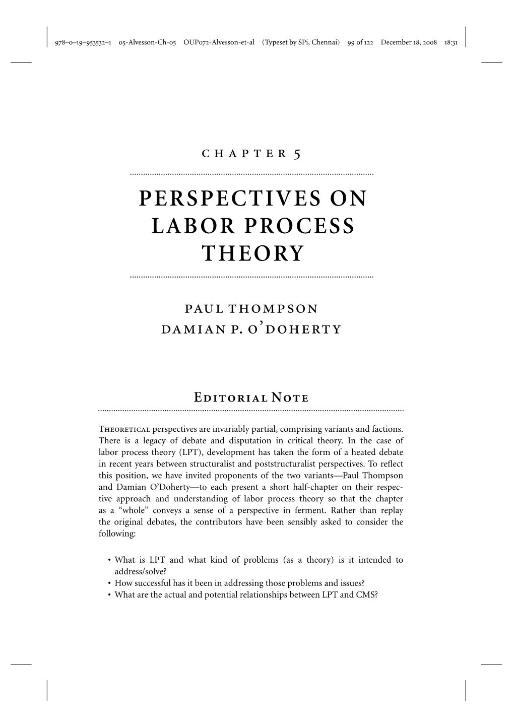 Perspectives on Labor Process Theory