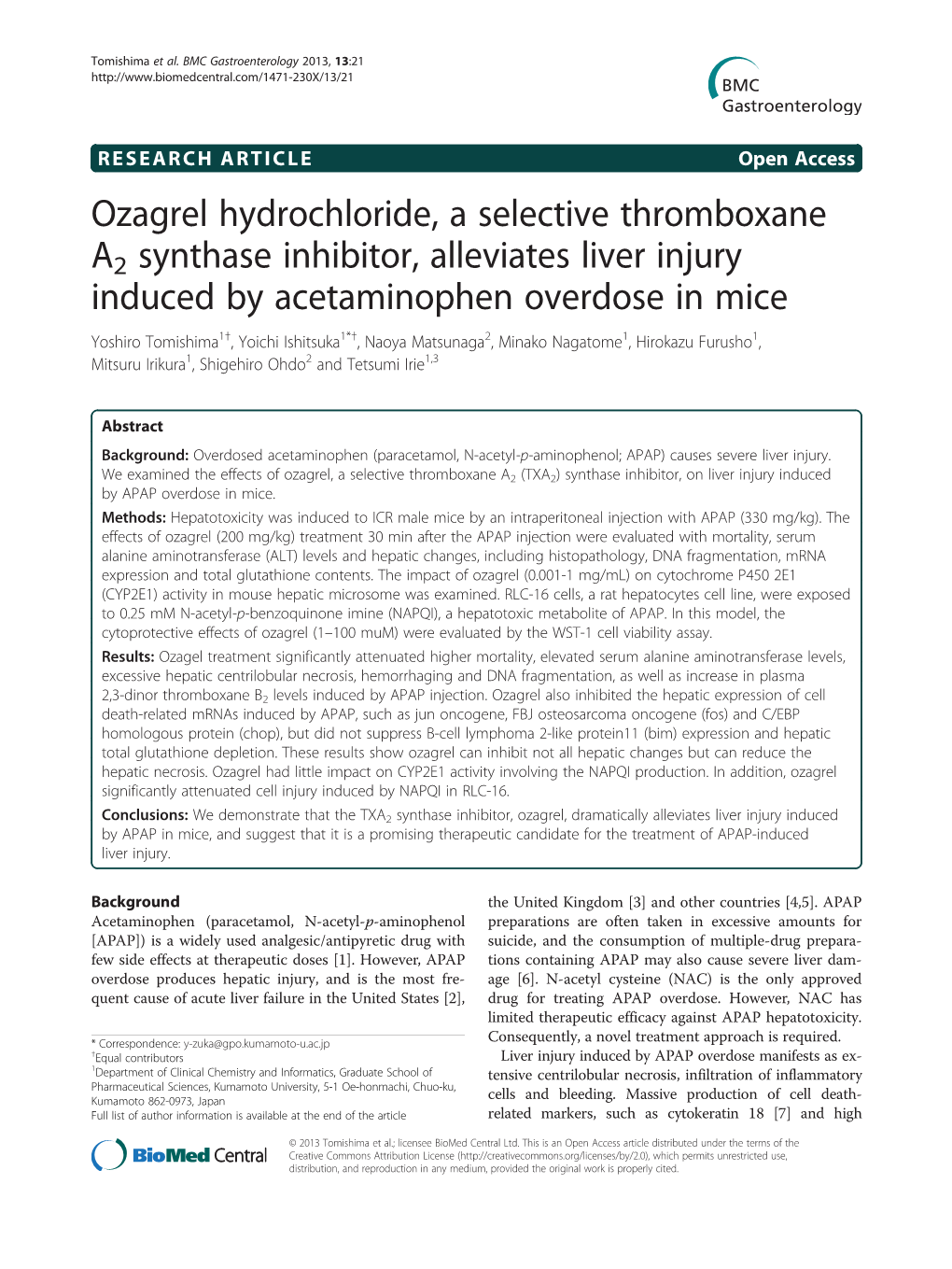 Ozagrel Hydrochloride, a Selective Thromboxane A2 Synthase Inhibitor