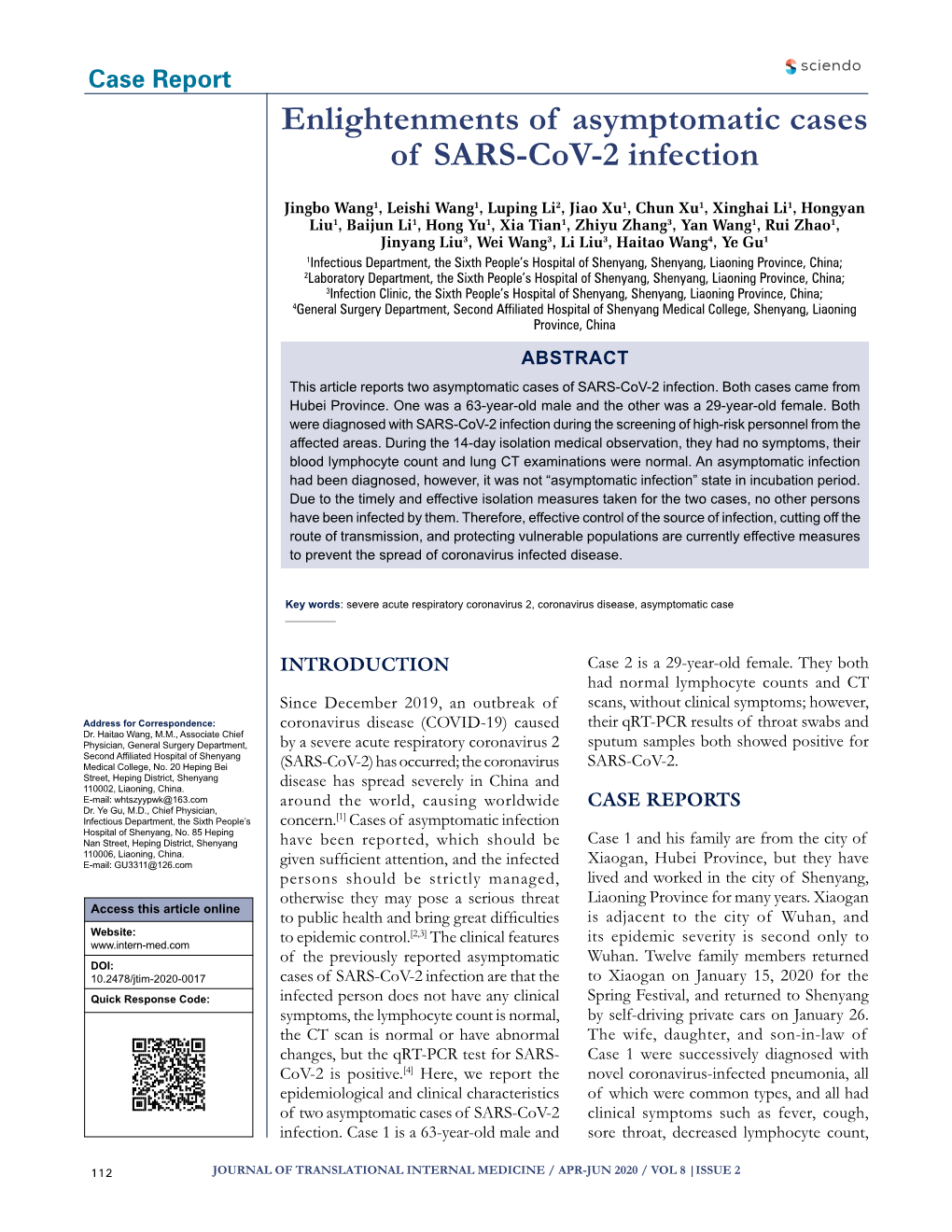 Enlightenments of Asymptomatic Cases of SARS-Cov-2 Infection