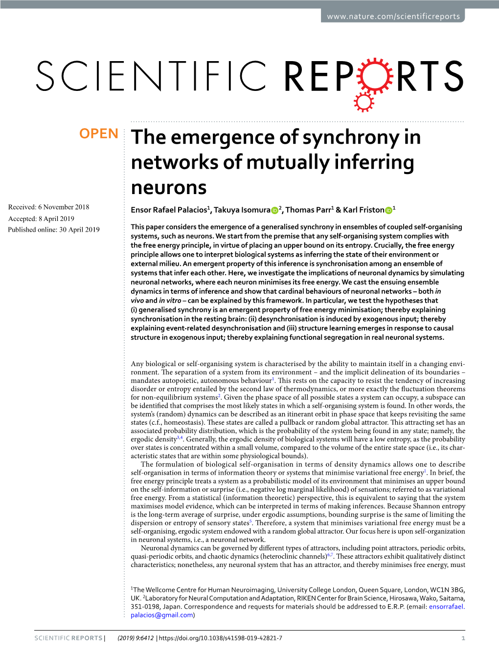 The Emergence of Synchrony in Networks of Mutually Inferring Neurons