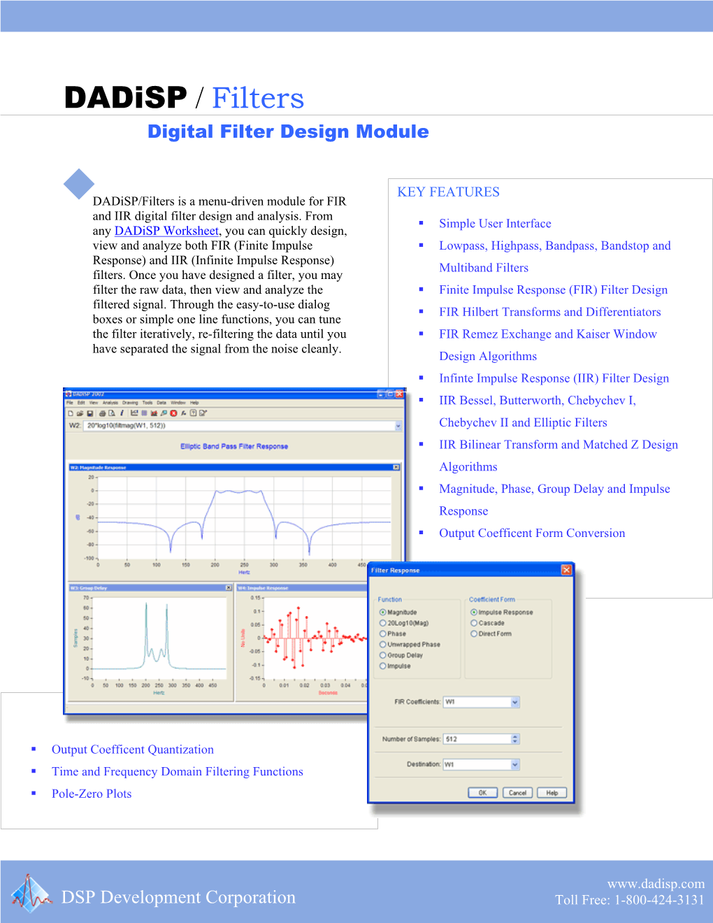 Dadisp / Filters Digital Filter Design Module