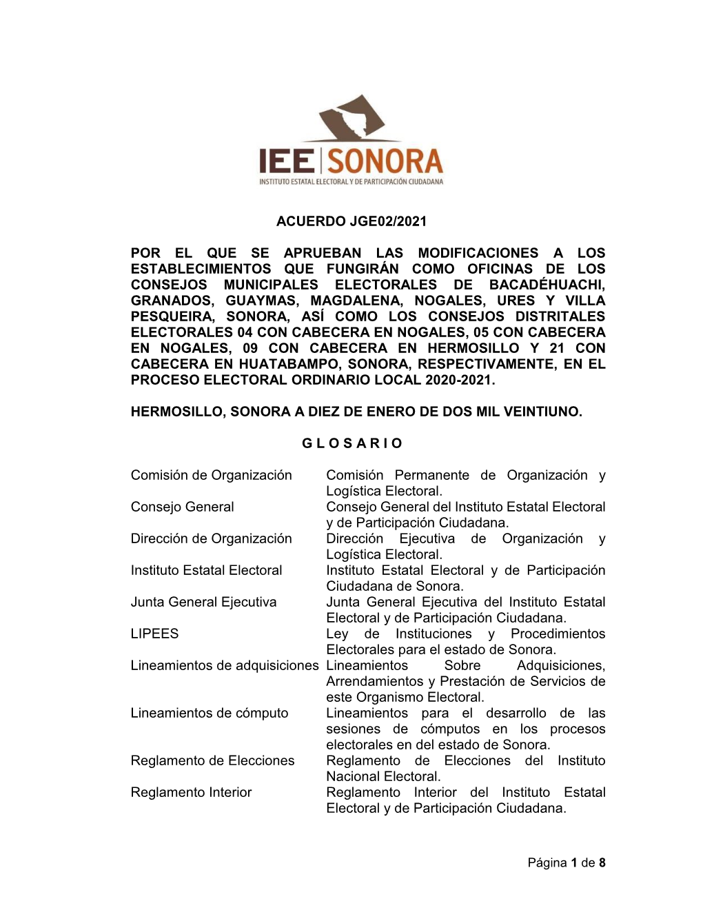 Acuerdo Jge02/2021 Por El Que Se Aprueban Las