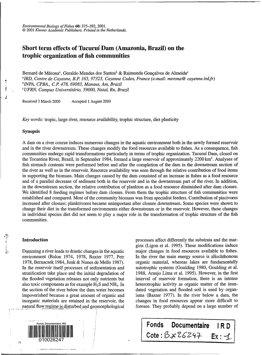 On the Trophic Organization of Fish Communities