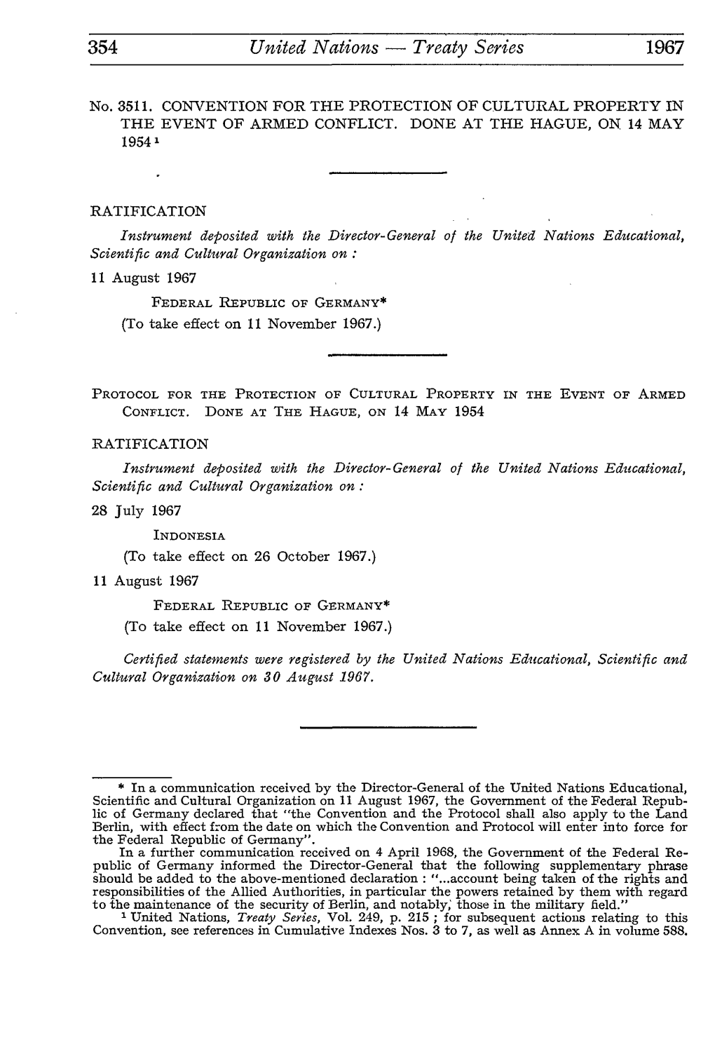 354 United Nations Treaty Series 1967
