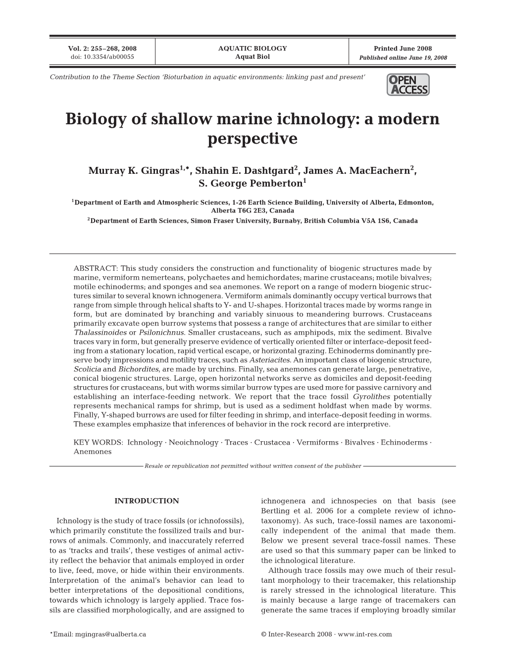 Biology of Shallow Marine Ichnology: a Modern Perspective