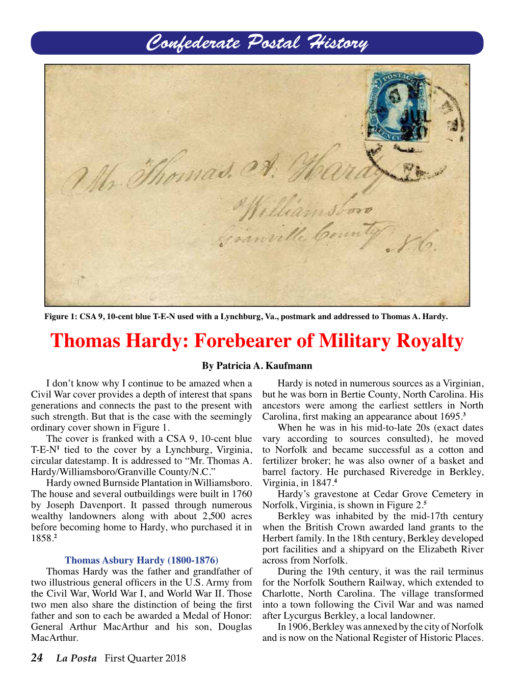 Confederate Postal History Thomas Hardy