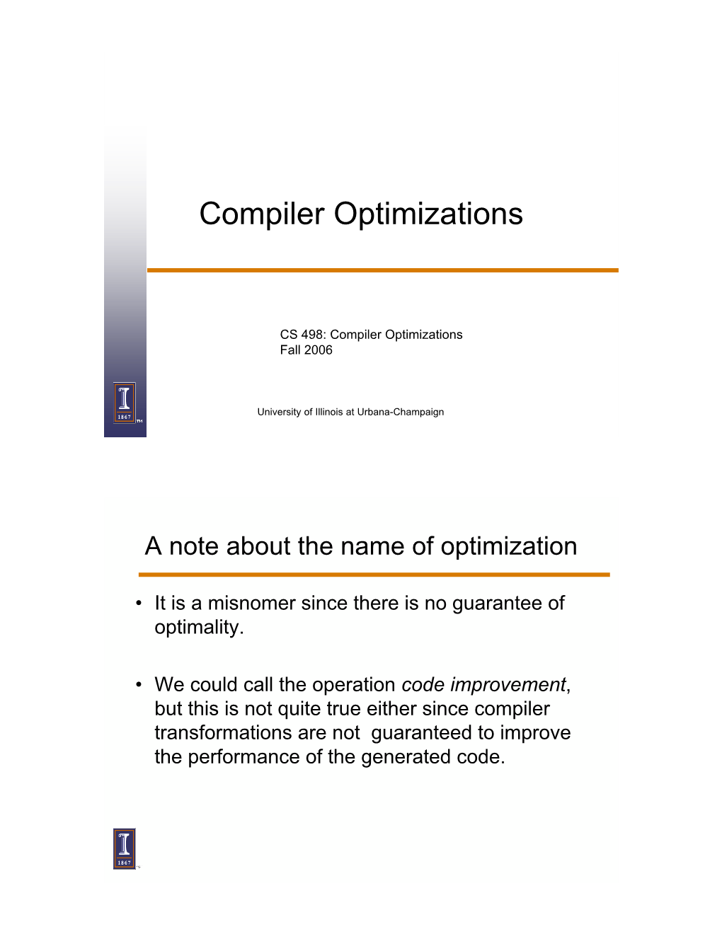 Compiler Optimizations