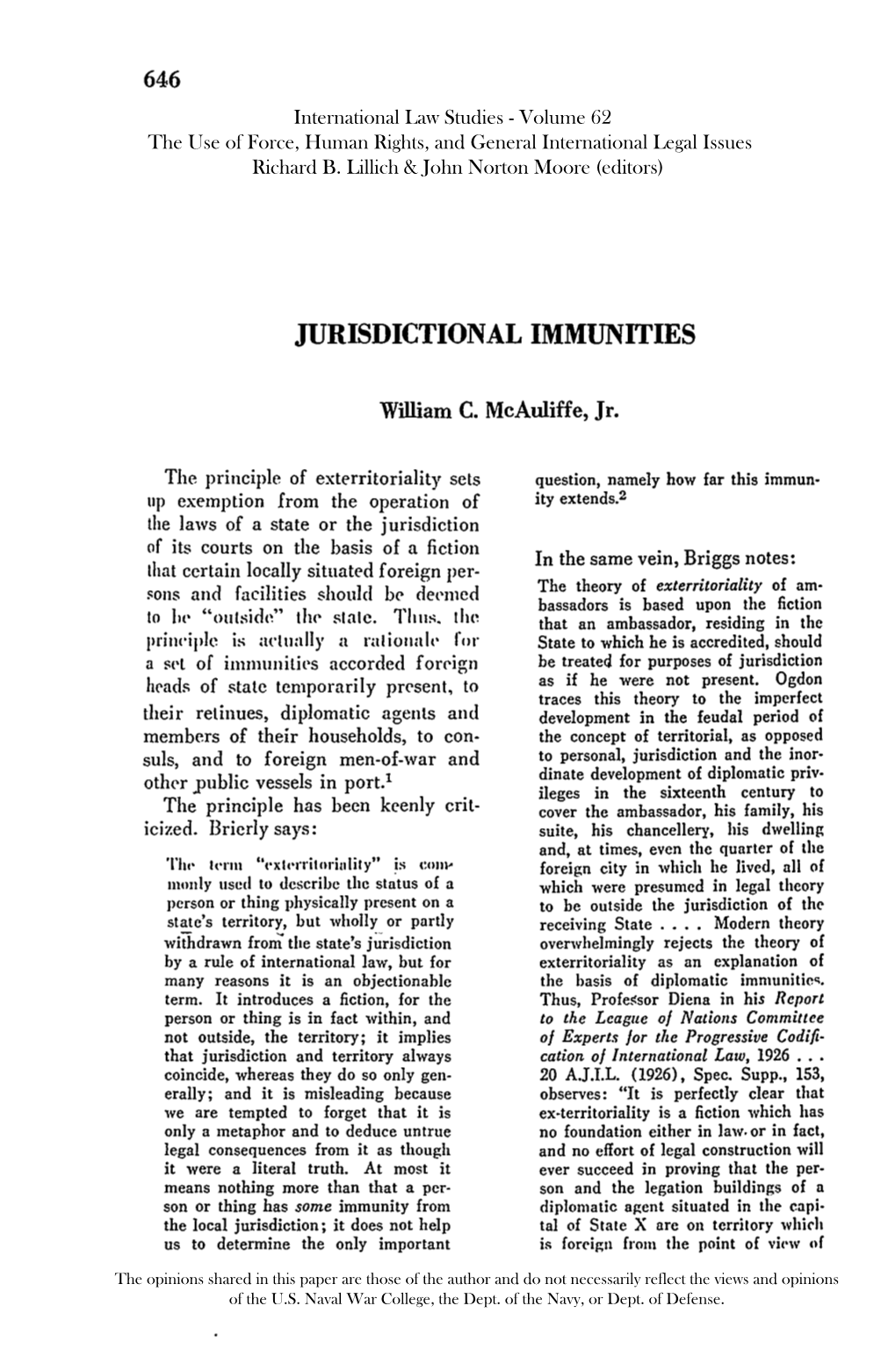 Jurisdictional Immunities