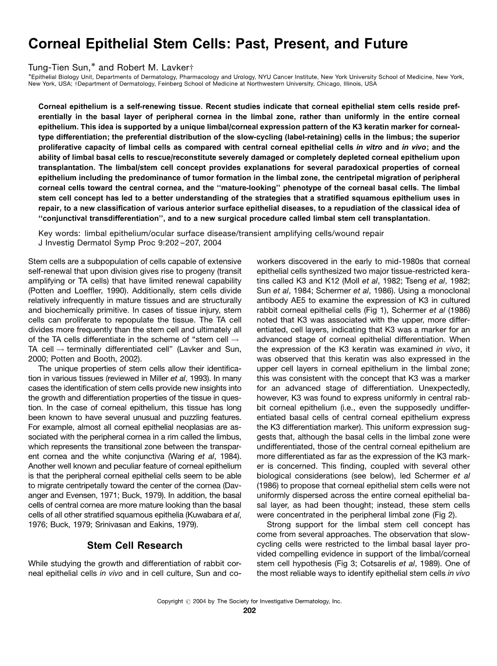 Corneal Epithelial Stem Cells: Past, Present, and Future