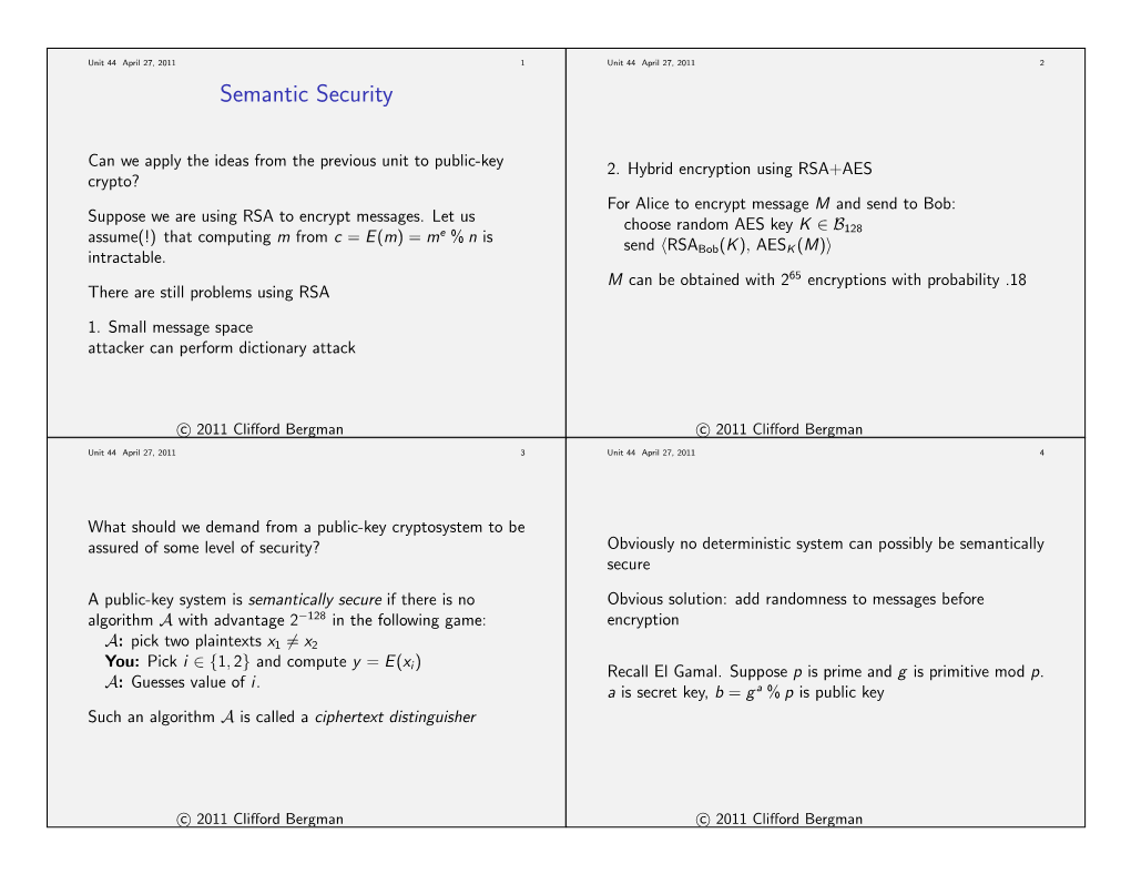 Semantic Security