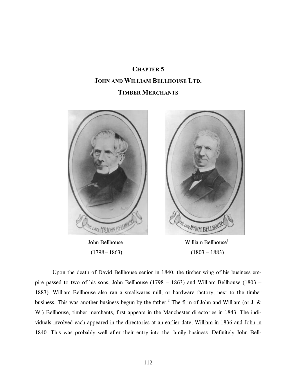 Chapter 5: John and William Bellhouse Ltd., Timber Merchants