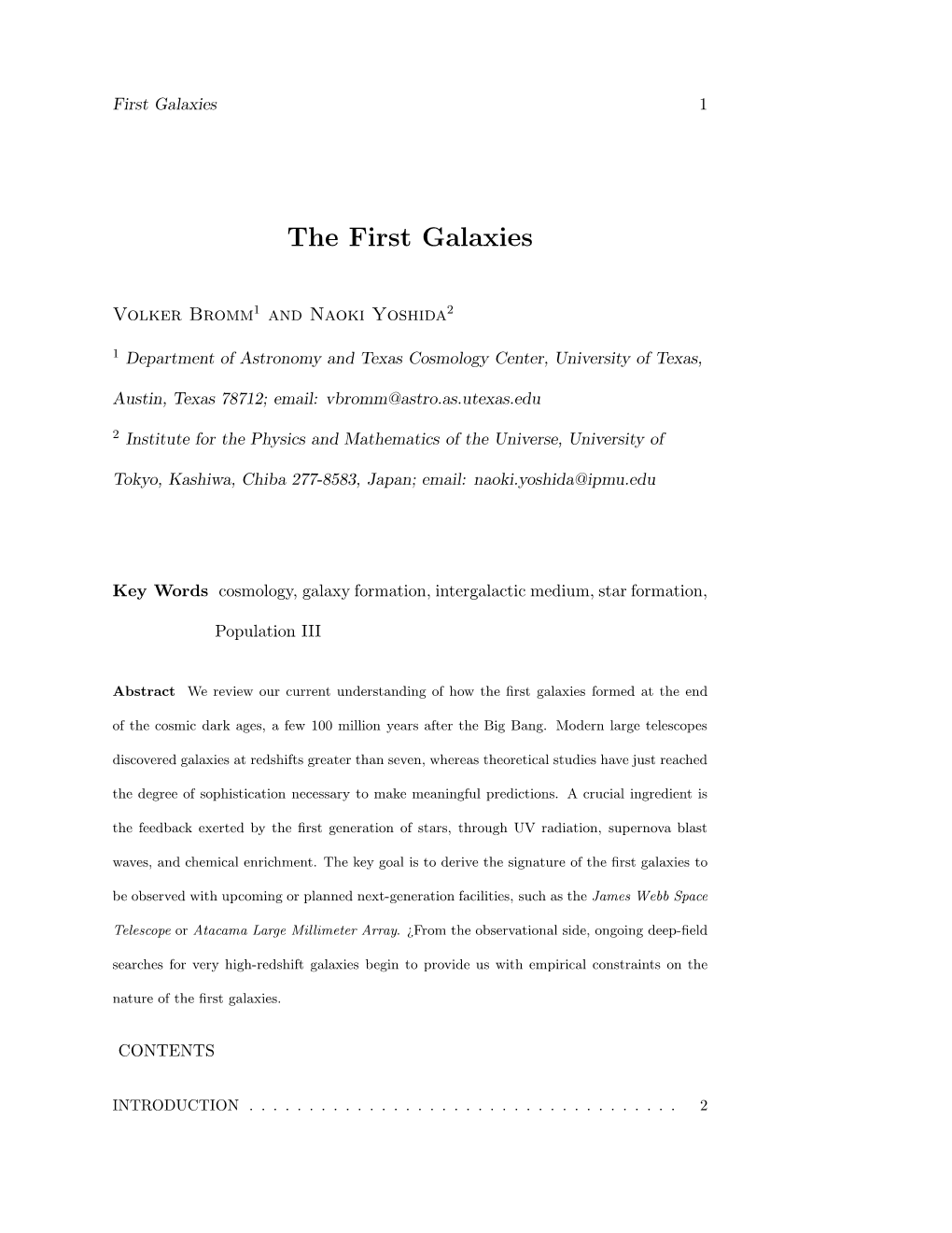 The First Galaxies