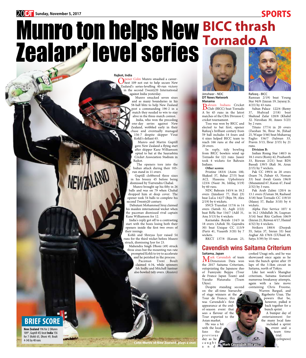 Munro Ton Helps New Zealand Level Series