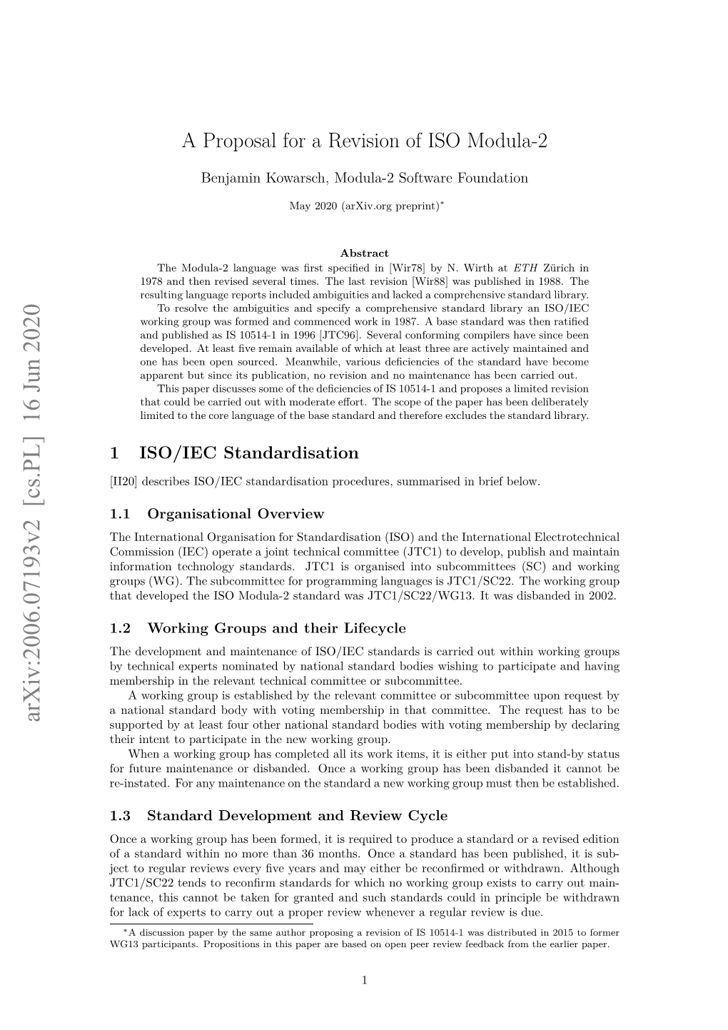 A Proposal for a Revision of ISO Modula-2 2