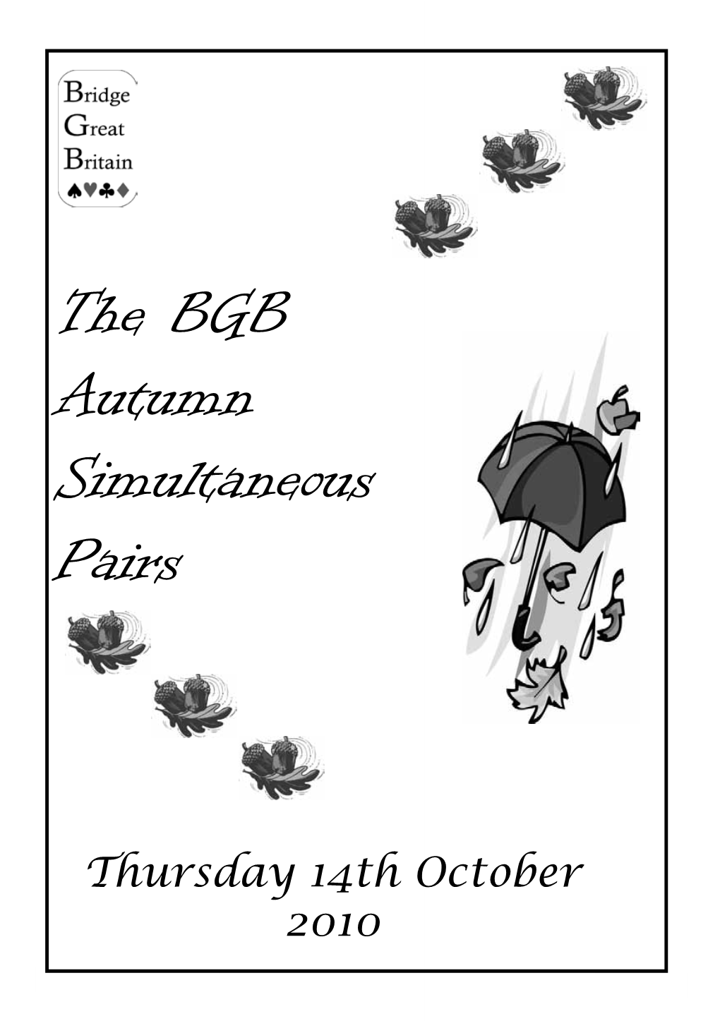 The BGB Autumn Simultaneous Pairs