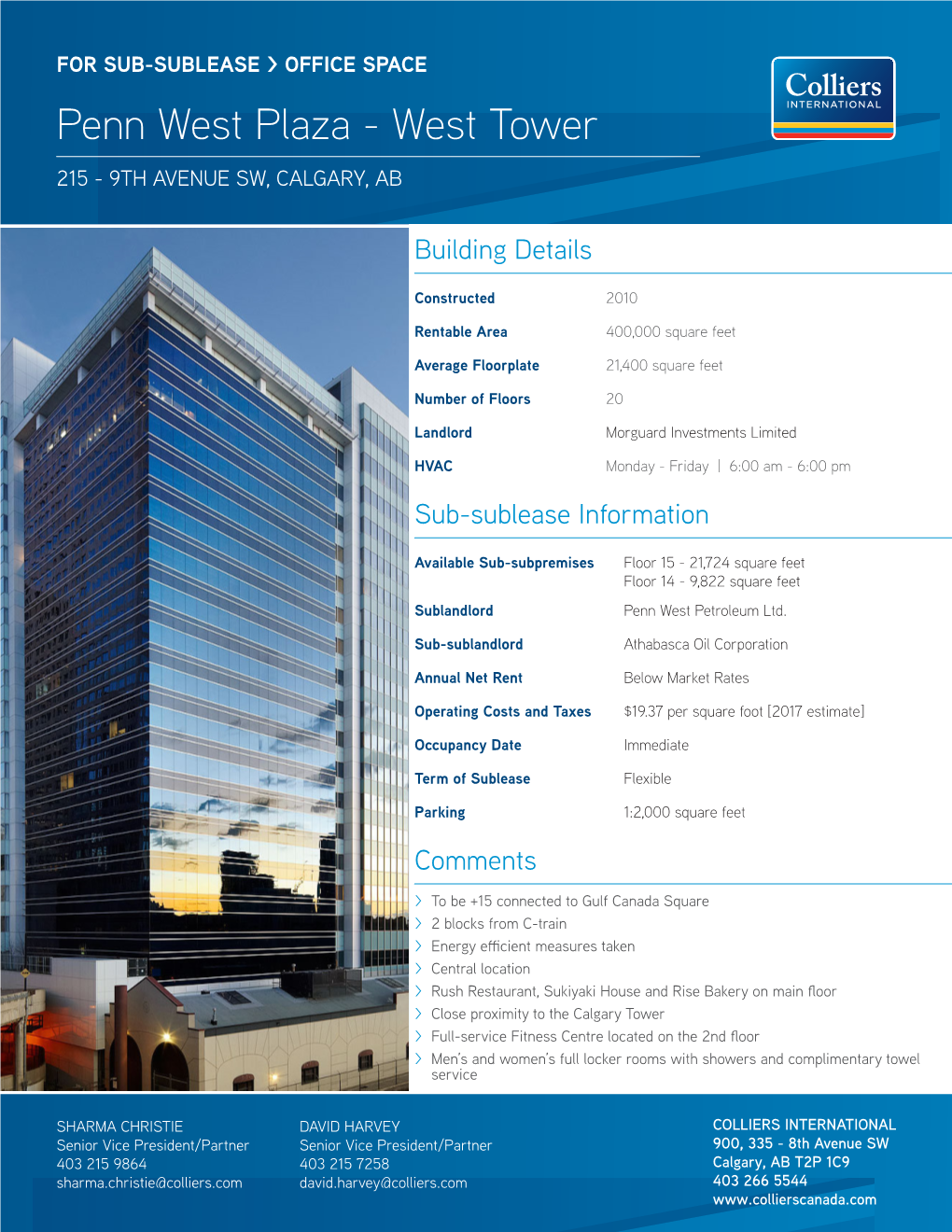 Penn West Plaza - West Tower 215 - 9TH AVENUE SW, CALGARY, AB