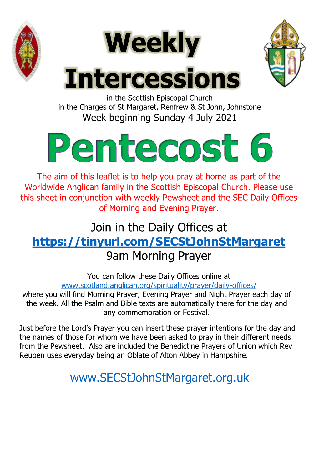 Weekly Intercessions