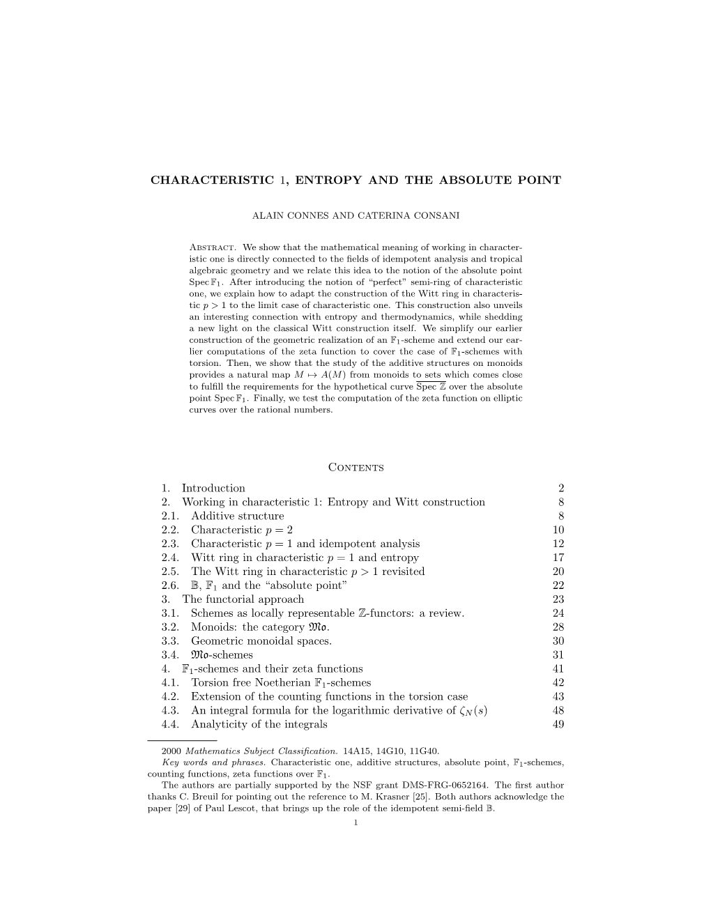 Entropy and Witt Construction 8 2.1