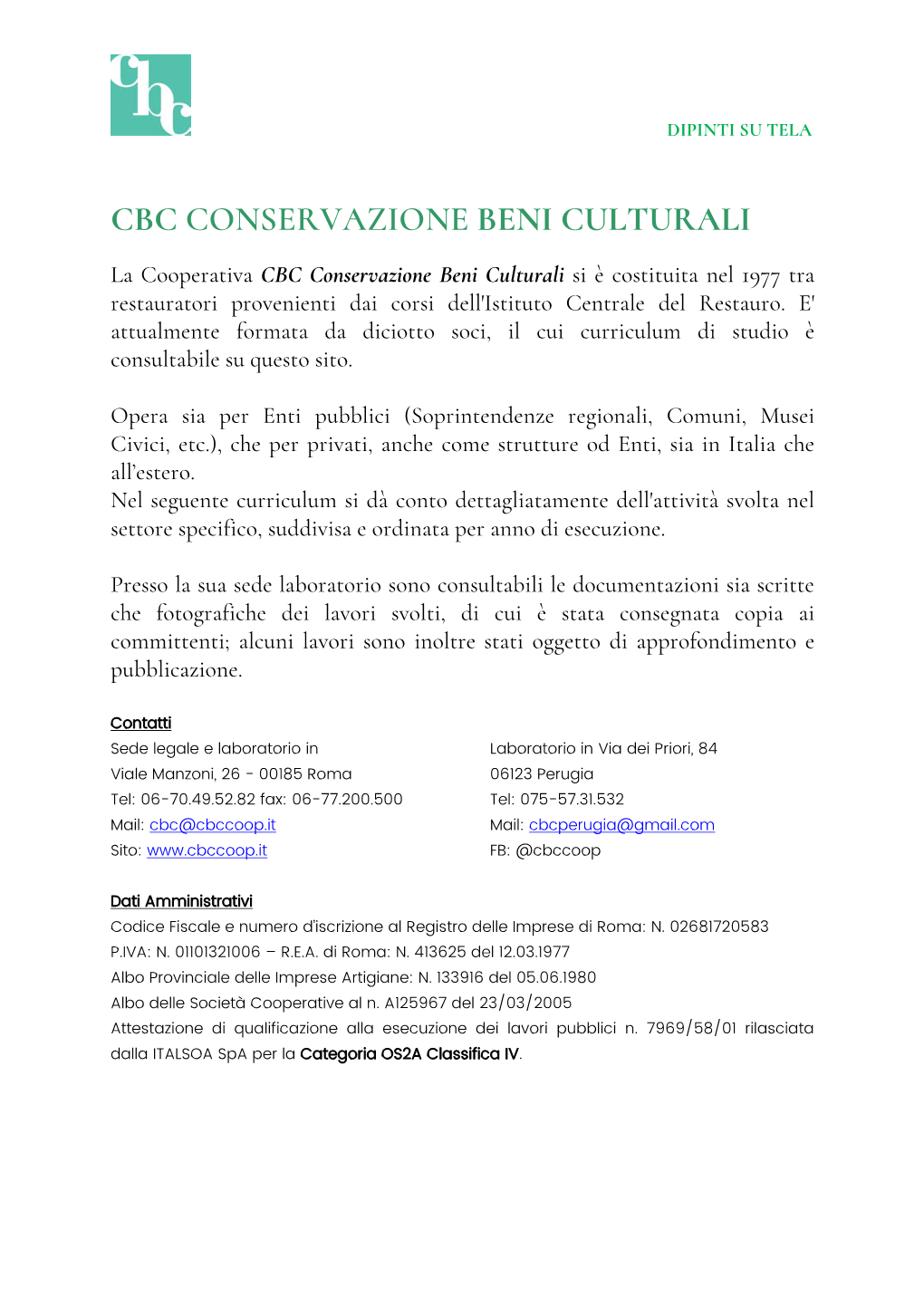 Cbc Conservazione Beni Culturali