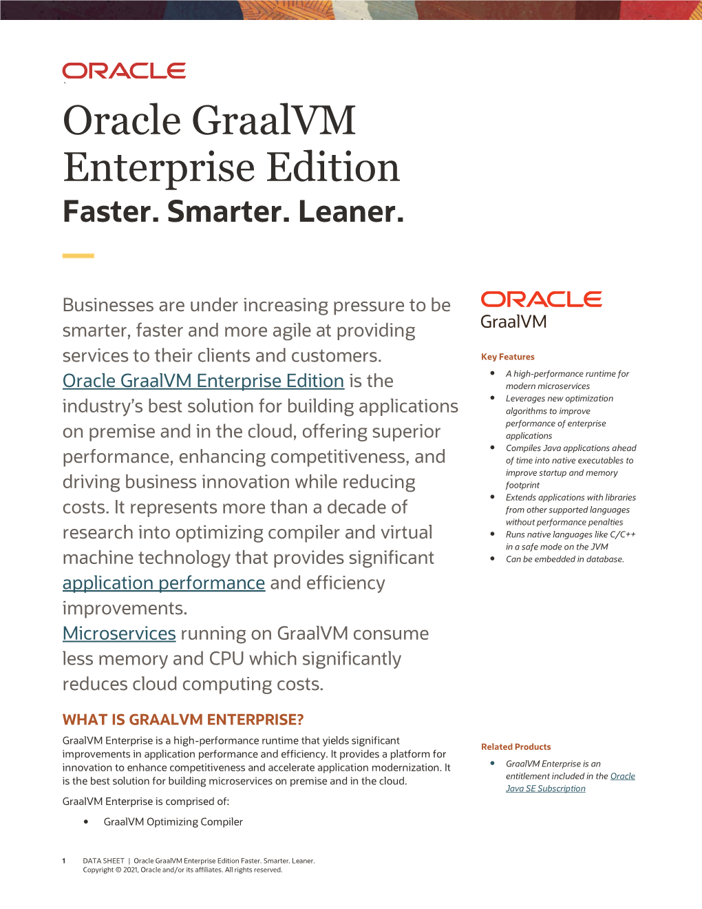 Oracle Graalvm Enterprise Edition Data Sheet