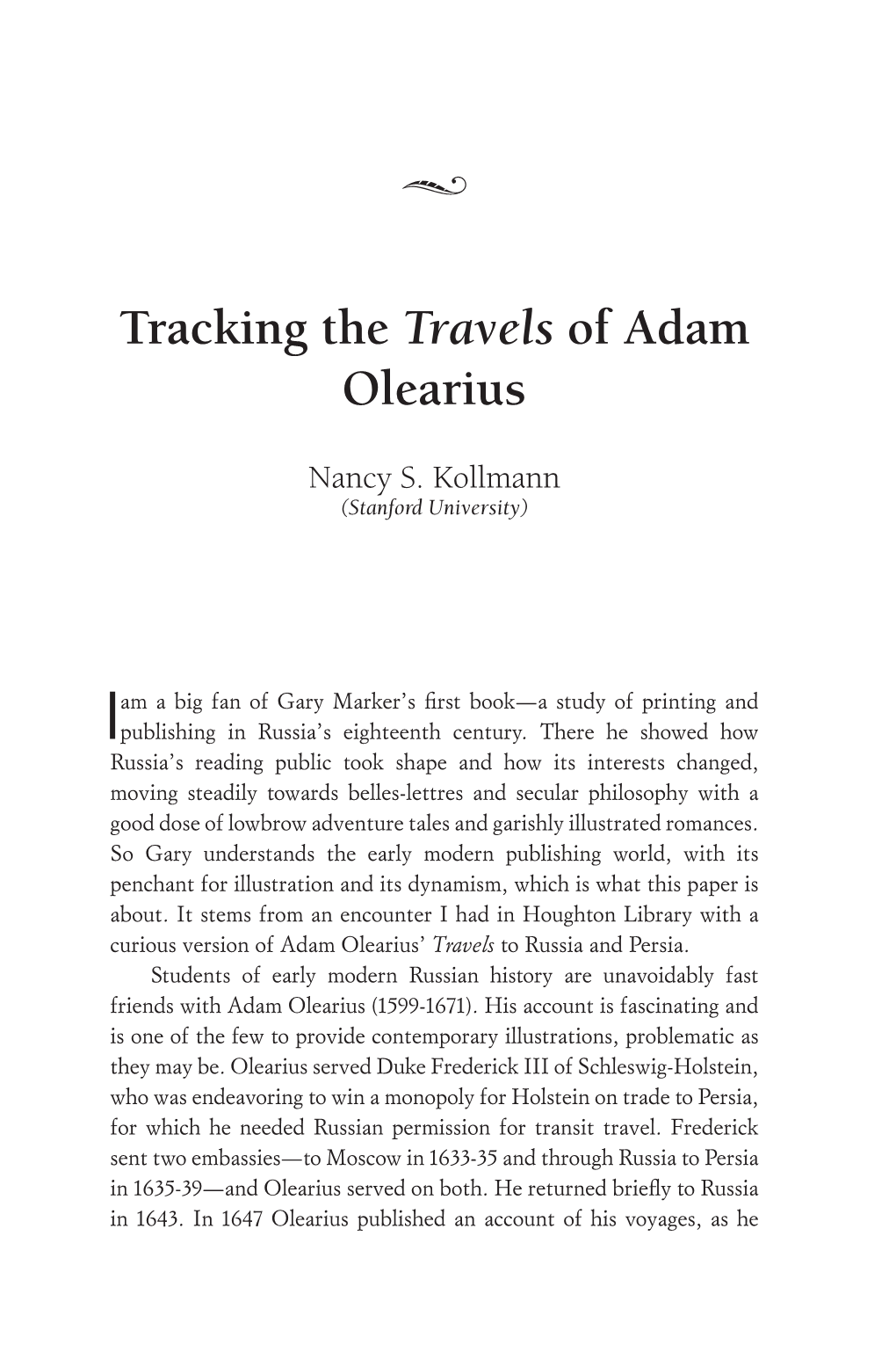 Tracking the Travels of Adam Olearius